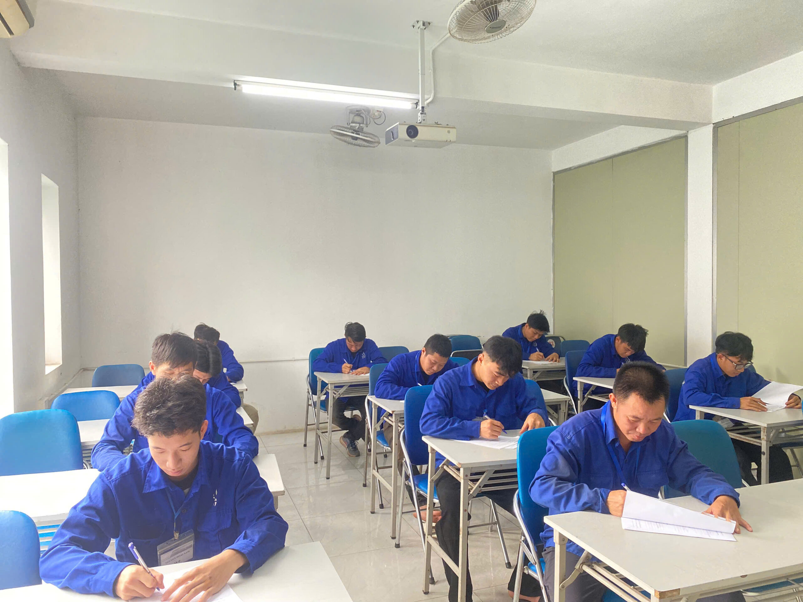 Vietnam Manpower Workers Prepare for Welder Theory Test to Pursue Career Opportunities in Romania